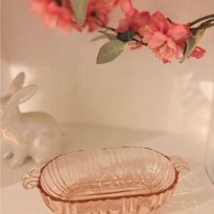 vintage pink depression glass